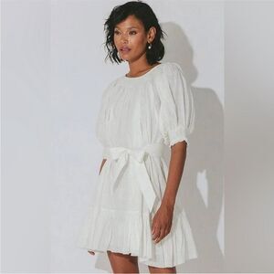 NWT Cleobella White Puff Sleeve Mini Dress